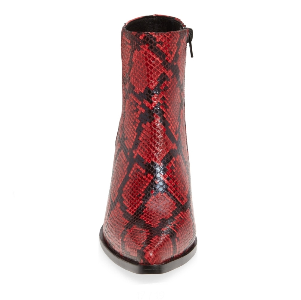 Edgy Bold Jeffrey Campbell Snake Print Booties - Picture 3 of 7